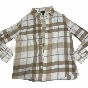 H&M men’s button down lightweight plaid flannel
